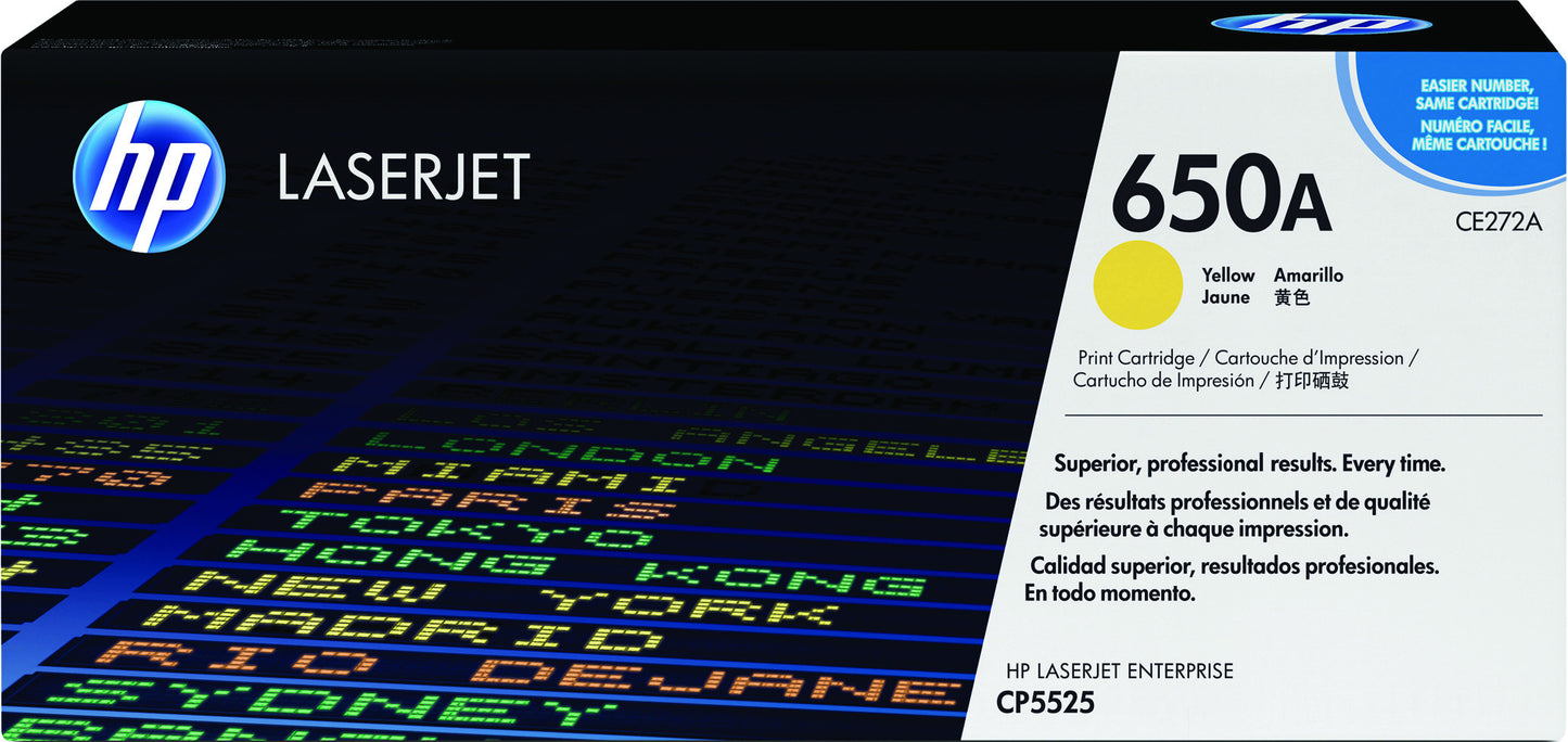 HP - Cartucho de tóner ce272a 650a amarillo
