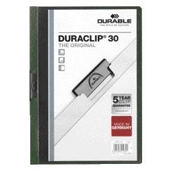 Durable - Carpeta con clip Duraclip A4 3mm 30 hojas verde oscuro | 25 piezas
