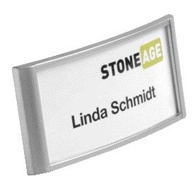 Durable - Badge 8542 classic with magnet 34x74mm silver gray | 10 pieces