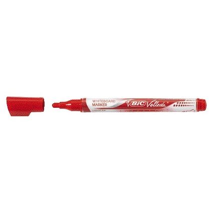 Bic - Marqueur pour tableau blanc Velleda liquide rond moyen rouge | 12 pièces
