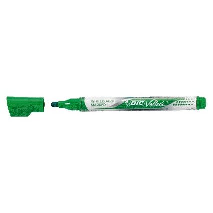 Bic - Rotulador de pizarra Velleda líquido redondo verde medio | 12 piezas