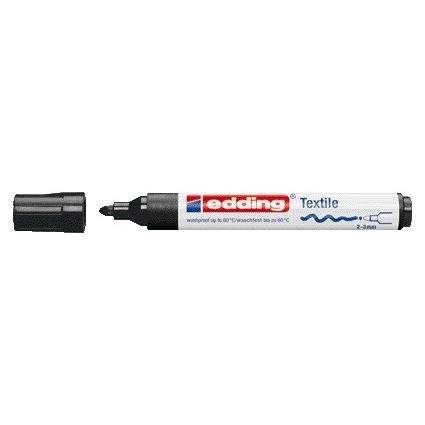 Edding - Pennarello per tessuti 4500 rotondo 2-3 mm nero