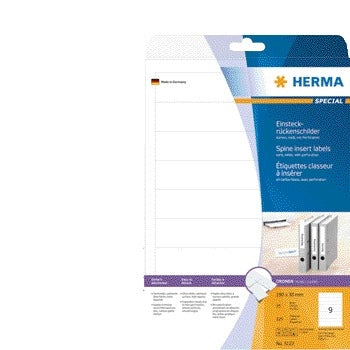 HERMA - Rug-insteekkaart 5122 smal 30x190mm wit | 32 stuks