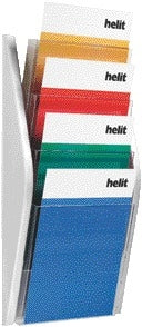 Helit - Folderhouder wand 4x a4 zilver