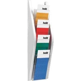 Helit - Brochure holder wall 4x 1/3 A4 silver