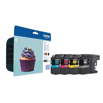 Brother - Tintenpatrone LC-123VALBP schwarz + 3 Farben