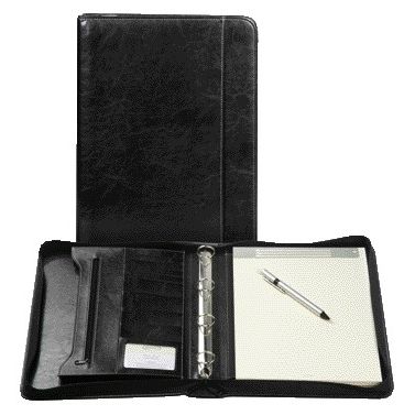 Brepols - Writing folder A4 with zipper including writing pad 4-ring black