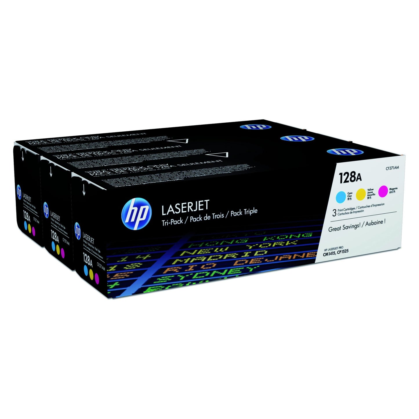 HP - Cartucho de tóner cf371am 128a 3 colores