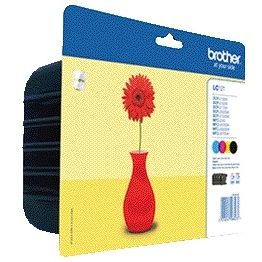 Brother - Cartucho de tinta LC-121VALBP negro + 3 colores | 4 piezas
