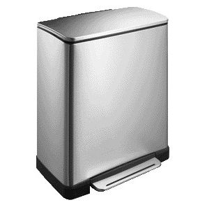 EKO - Pattumiera a pedale E-Cube 50 litri in acciaio inox