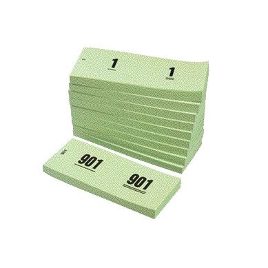 Office - Bloc numérico 42x105mm numeración 1-1000 verde 10 piezas