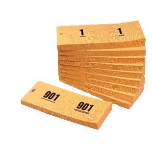 Office - Number pad 42x105mm numbering 1-1000 orange 10 pieces