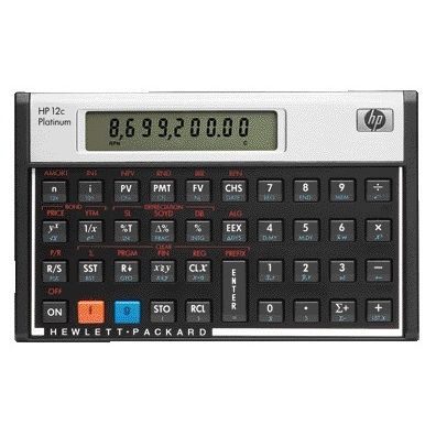 HP - 12c calculator Desktop Financiële rekenmachine Aluminium, Zwart