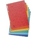 Exacompta - Tabs 225x297mm 11-hole 6-piece gloss cardboard | 50 pieces
