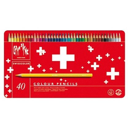 Caran d'ache - Lápices de colores Swisscolor acuarela 40 piezas surtidos