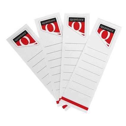 Quantore - Rug-insteekkaart breed 56x190mm wit 10 stuks