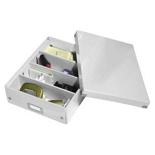 Leitz - Caja clasificadora WOW Click Store 280x100x370mm cartón reciclado blanco | 6 piezas