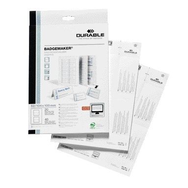 Durable - Badge card 1420 printable A6 80 pieces