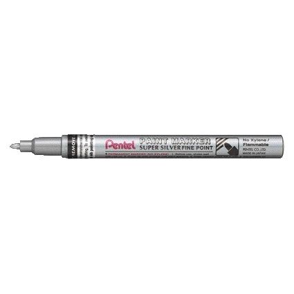 Pentel - Feutre msp10 rond 1,5mm argent | 12 pièces