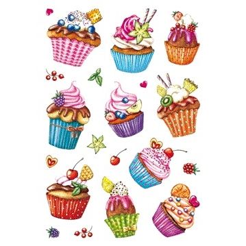 HERMA - Etikett 3387 Glitzer-Cupcakes