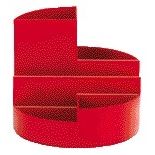 MAUL - Trousse ronde 7 compartiments Ø140x125mm rouge
