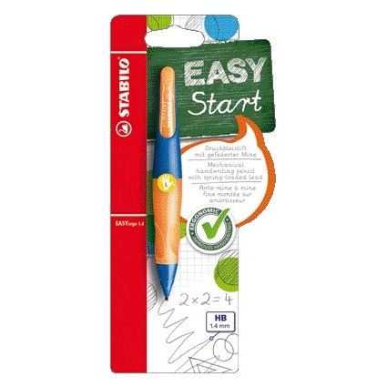 Stabilo - Vulpotlood Easyergo HB 1.4mm linkshandig ultramarine/neon oranje blister à 1 stuk