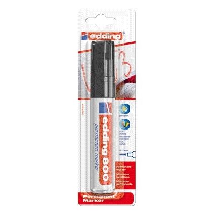 Edding - Viltstift 800 schuin 4-12mm zwart blister à 1 stuk | 6 stuks