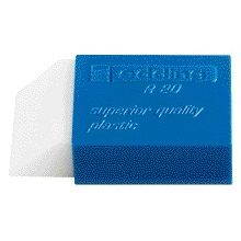 Edding - Gomma R20 45x24x10mm con supporto blu plastica bianca | 20 pezzi