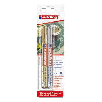 Edding - Paintmarker 780 op oliebasis 0.8mm goud en zilver blister à 2st | 10 stuks