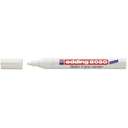 Edding - Feutre 8050 bandes rondes 2-4mm blanc | 10 pièces