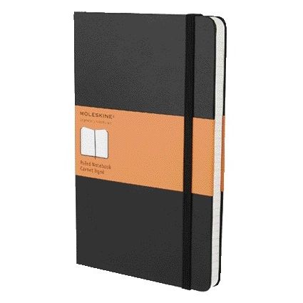 Moleskine - Cuaderno grande línea 130x210mm tapa dura negro