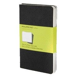 Moleskine - Notebook 90x140mm vuoto 240 pagine 70gr nero set da 3 pezzi