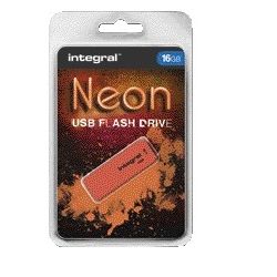 Integral - Clé USB 2.0 16 Go orange fluo