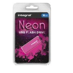 Integral - USB-stick 2.0 16Gb neon roze