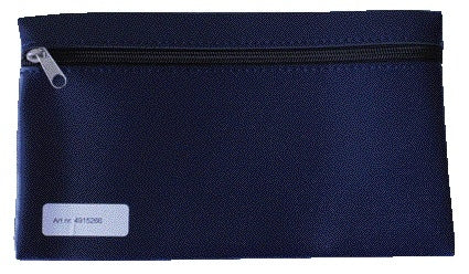 Quantore - Astuccio scolastico 15x26cm con cerniera in similpelle blu scuro