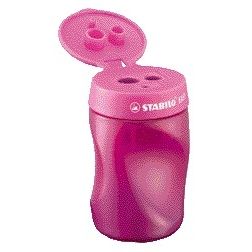 Stabilo - EASYener, ergonomische 3 in 1 puntenslijper, linkshandig, roze, per stuk