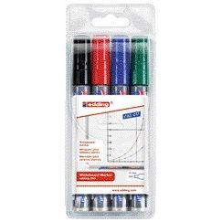 Edding - Whiteboardmarker 250 rond 1.5-3mm assorti etui à 4 stuks