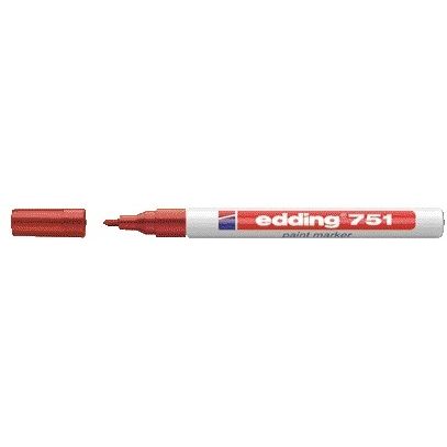 Edding - Marqueur à base d'huile 751 1-2mm rouge pastel | 10 pièces