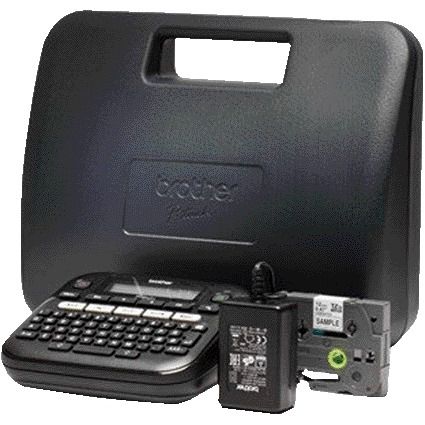 Brother - Stampante per etichette P-touch TZe PT-D210 desktop qwerty 12mm nera in custodia