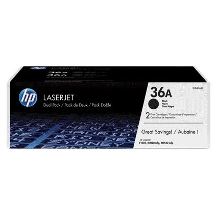 HP - Cartucho de tóner cb436ad 36a negro 2x