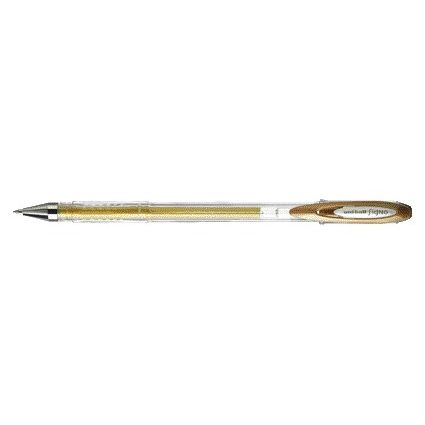 Uni-ball - Penna roller Signo media oro metallizzato | 12 pezzi