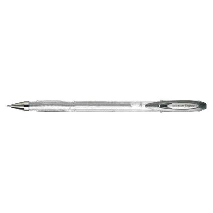 Uni-ball - Penna roller Signo media argento metallizzato | 12 pezzi