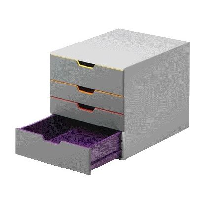 Durable - Cajonera Varicolor 4 cajones gris