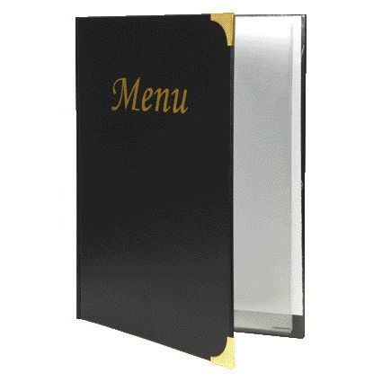 Securit - Carte menu A4 4 x 2 sachets noir