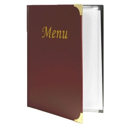 Securit - Menu card A4 4 x 2 bags wine red