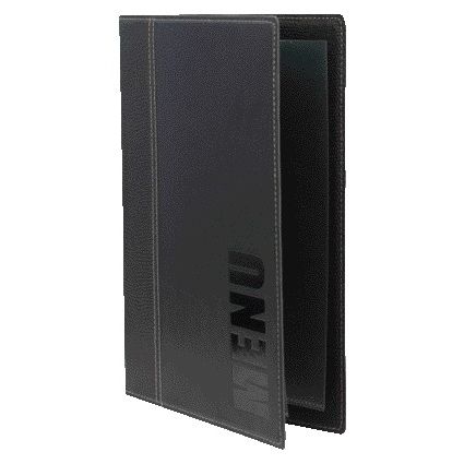 Securit - Tarjeta de menú Trendy A5 1 x 2 bolsas negro