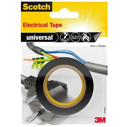 Scotch - Plakband isolatie 15mmx10m zwart