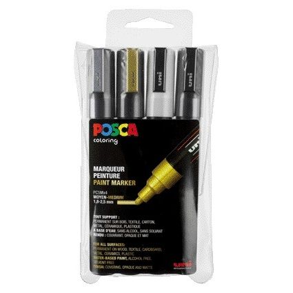 Posca - Paintmarker Uni PC5M mediano surtido set de 4 piezas