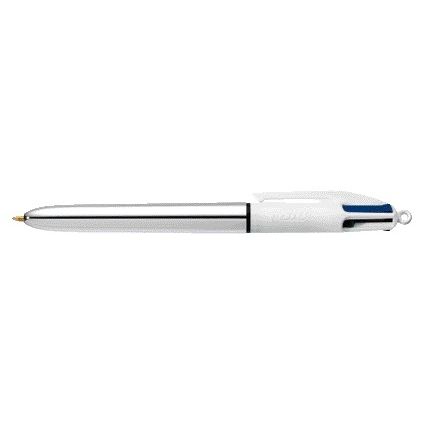 Bic - Ballpoint pen 4 colors shine medium silver | 12 pieces