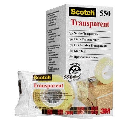 Scotch - Plakband 550 19mmx33m transparant | 8 stuks
